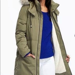 OLD NAVY HOODED FROST FREE DOWN PARKA WINTER COAT